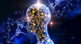 人脸点线AI科技线条智能背景