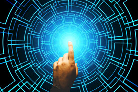 触屏AI科技线条智能背景