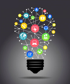 灯泡形状科技线条智能背景