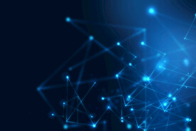 蓝色点线AI线条智能科技背景