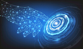 蓝色AI科技线条智能背景