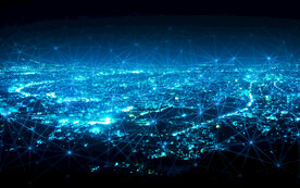 蓝色AI科技线条智能背景