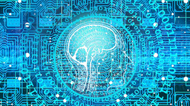 蓝色大脑AI科技线条智能背景