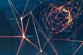 金色点线科技线条背景