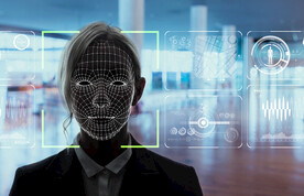 人脸AI科技线条智能背景