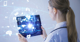 商务触屏点线AI科技线条背景