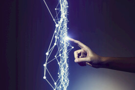 触屏点线AI科技线条智能背景