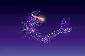 高清紫色AI线条人像科技智能背