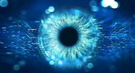 蓝色线条AI科技智能背景