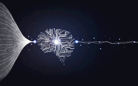 黑色大脑AI科技线条背景