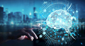 蓝色触屏AI商务科技智能背景