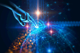 蓝色线条AI智能科技背景