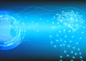 蓝色线条AI智能科技背景