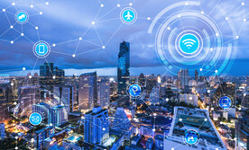 蓝色互联城市AI智能科技背景