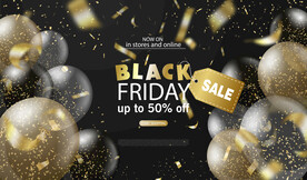 金色气球生日狂欢背景