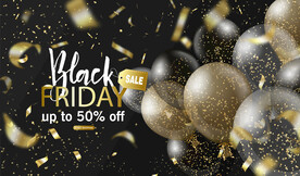 金色气球生日狂欢背景 