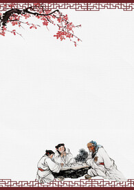 古典风背景信纸模板