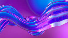 紫色3D玻璃质感流体渐变背景