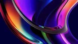 紫色3D玻璃质感流体渐变