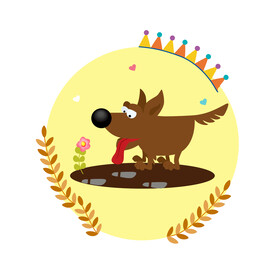 卡通狗狗 宠物狗 