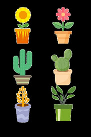 花卉盆栽贴纸