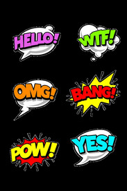 气泡 手举牌  标签  贴纸 