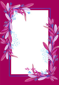 玫红色植物背景边框