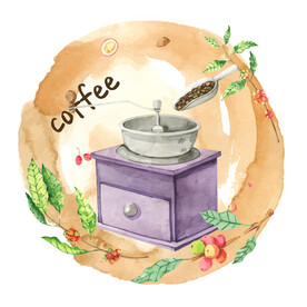 咖啡机插画  