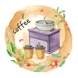 咖啡机插画