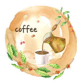 咖啡种植插画  