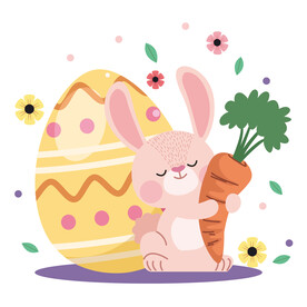 彩蛋兔子与胡萝卜