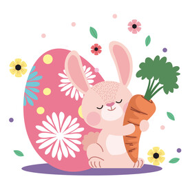彩蛋兔子与胡萝卜