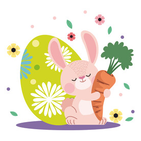 彩蛋兔子与胡萝卜
