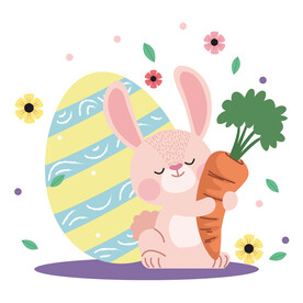 彩蛋兔子与胡萝卜