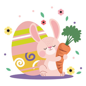 彩蛋兔子与胡萝卜  