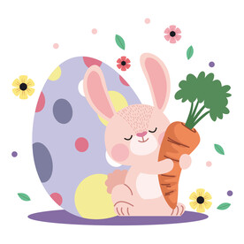 彩蛋兔子与胡萝卜 