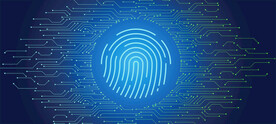 指纹识别AI科技线条智能背景