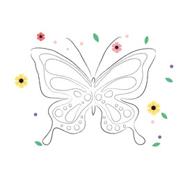 蝴蝶线稿 
