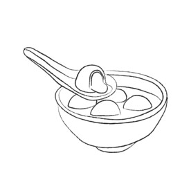 汤圆线稿素材 
