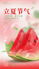 西瓜立夏节气海报