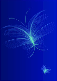 蓝色渐变线条蝴蝶