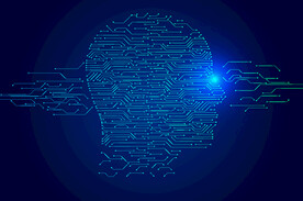 人脸点线AI科技线条智能背景