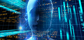 人脸点线AI科技线条智能背景