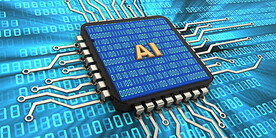 AI芯片概念科技线条背景