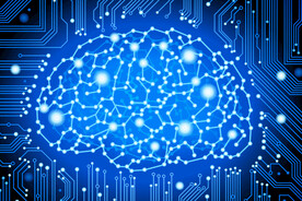 大脑点线AI科技线条智能背景