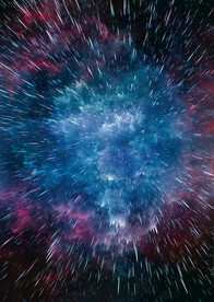 3D炸裂线条深蓝红渐变