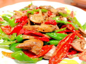 鸡肝炒辣椒