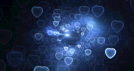 蓝色爱心星光粒子舞台背景