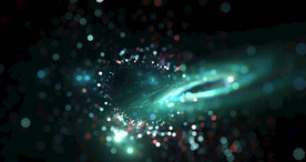 蓝色光影斑点晚会粒子舞台背景