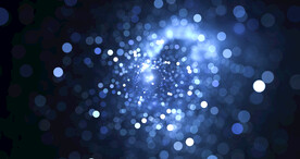 蓝色光影斑点晚会粒子舞台背景 